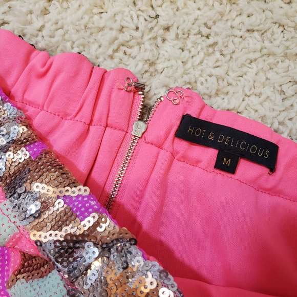 Y2K Bright Full Sequined Tribal Aztec Hot DIsco Shorts - Picture 6 of 8